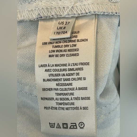 Free People We The Free Penny Pull-On Printed Flare Jeans Sand Color Combo Sz 27 - Picture 7 of 8